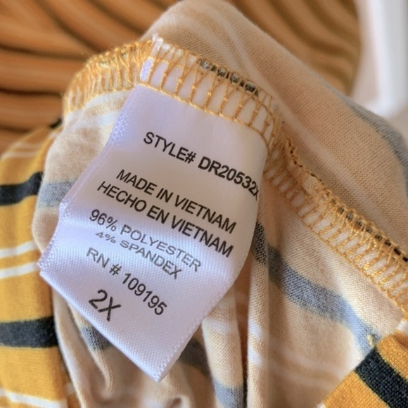 LOVE J Yellow Vertical Stripe Sleeveless Midi Dress - Picture 6 of 6